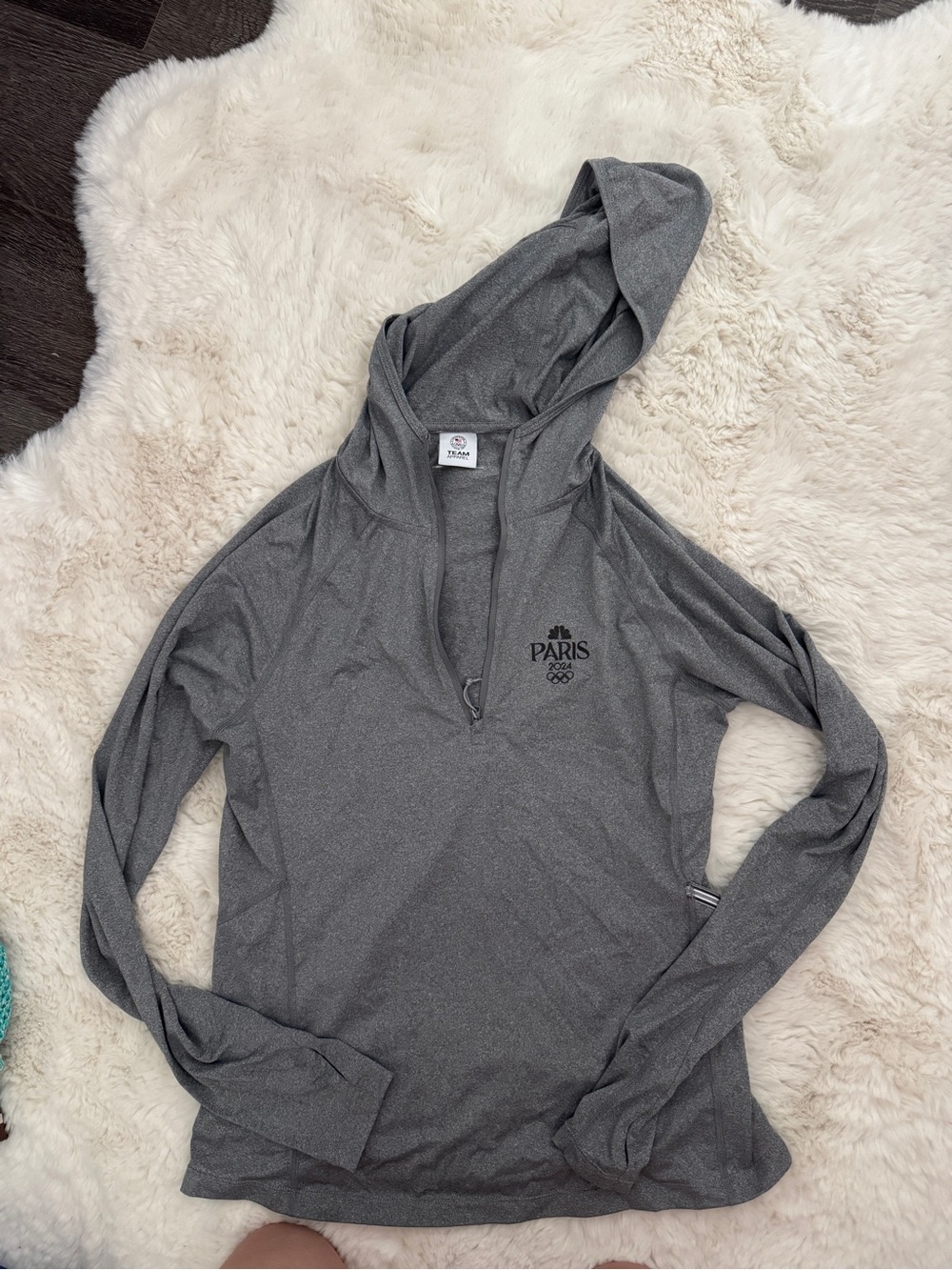 Team Apparel Gray Paris Logo Hooded Women's Pullover